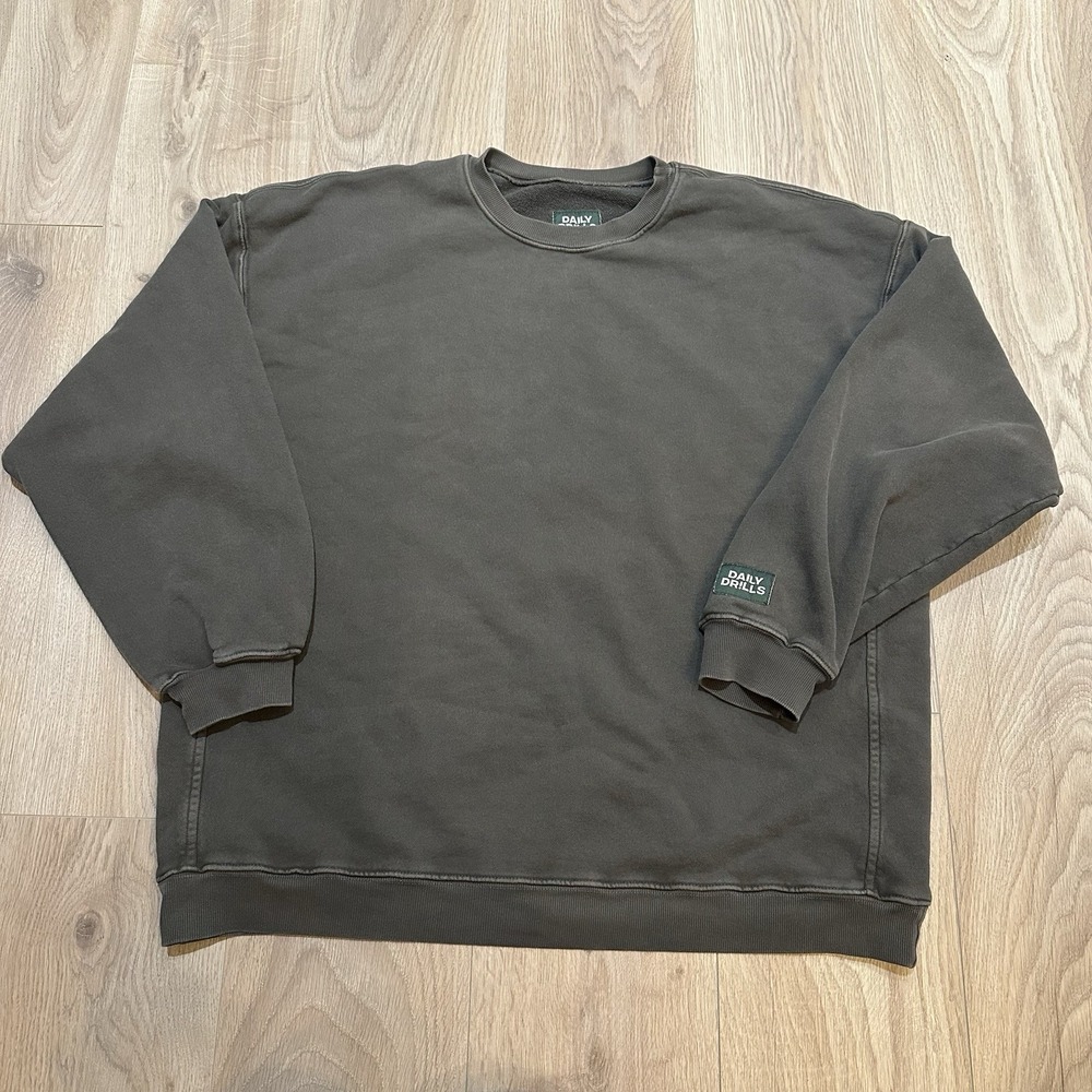 Daily Drills Oversized Crewneck Sweatshirt Green (size: XS/S)